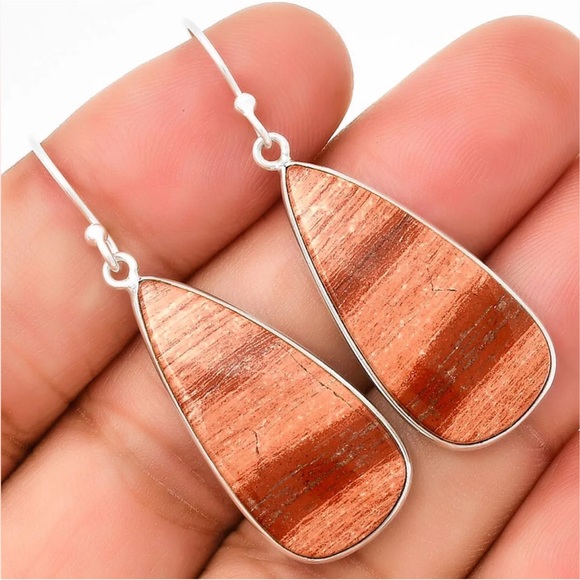 Earth Art hand crafted artisan Jewelry - Snake skin Jasper earrings